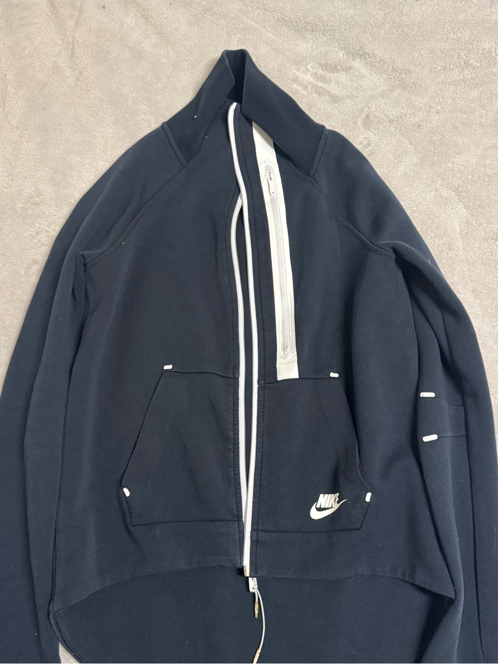 Nike Navy Performance Zip-Up Jacket with White Accents